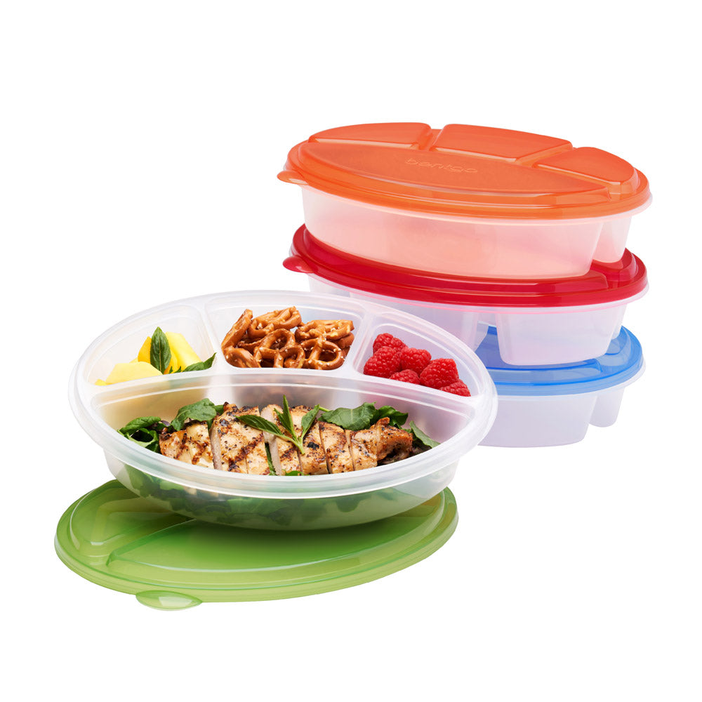 Bentgo Easyboxes 4-Compartment Oval Containers 8-Piece Set