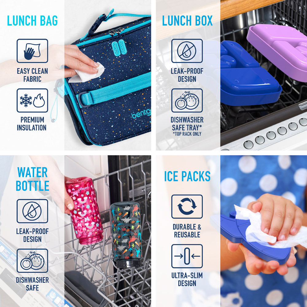 Bentgo Kids Prints Lunch 5-Piece Set with Ice Packs