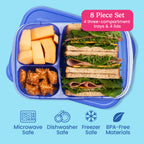 Bentgo Easyboxes 3-Compartment Food Containers 8-Piece Set